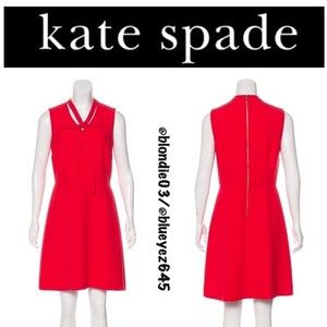 Kate Spade red A-Line tie neck dress 6